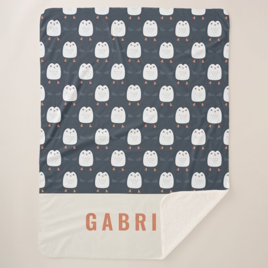 festliche, lustige niedliche Pinguin-personalisier Sherpadecke (Vorderseite)