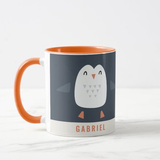 festliche lustige niedliche Pinguin personalisiert Tasse (Links)