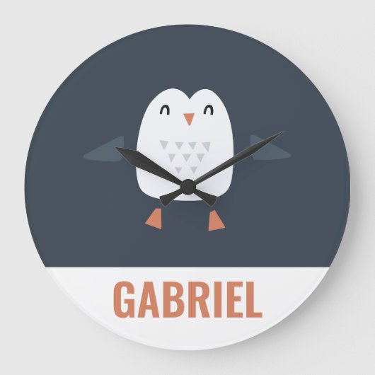 festliche lustige niedliche Pinguine personalisier Große Wanduhr (Vorderseite)