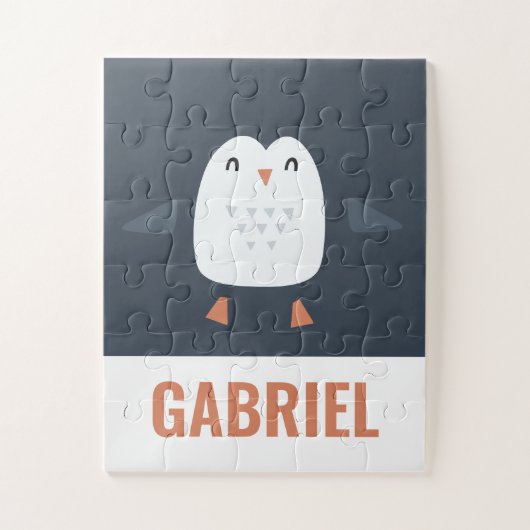 festliche lustige niedliche Pinguine personalisier Puzzle (Vertikal)