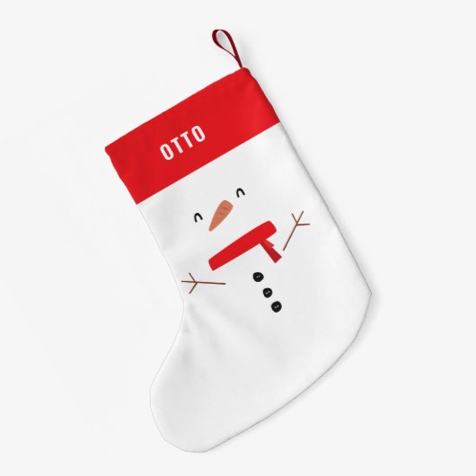 festliche lustige niedliche Schneemann personalisi Kleiner Weihnachtsstrumpf (Rückseite (Hängend))