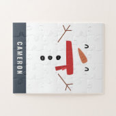 festliche lustige niedliche Schneemann personalisi Puzzle (Horizontal)