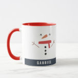 festliche lustige niedliche Schneemann personalisi Tasse<br><div class="desc">festliches,  lustiges niedliches Snowman personalisiertes Kinderdesign</div>