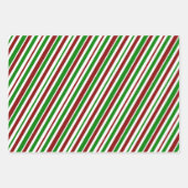 Festliche, lustige, weihnachtliche Farben Gestreif Geschenkpapier Set (Vorderseite)