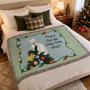 Festliche lustige Weihnachtsbaum lustige weiße Kat Decke