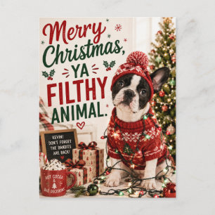 Festliche lustige Weihnachtsgrußkarte Postkarte