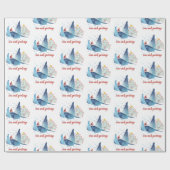 Festliche Manta Ray Seas und Grüße Geschenkpapier (Flach)