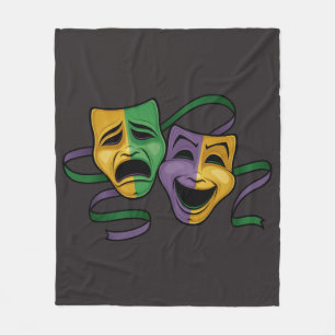 Festliche Mardi Gras glückliche und traurige Theat Fleecedecke