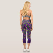 Festliche Mardi Gras Streamers Fun Custom Pickleba Capri Leggings (Rückseite)
