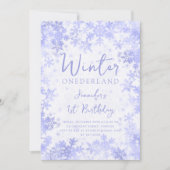 Festliche Marine Winter ONEDERLAND 1. Geburtstag Einladung (Vorderseite)