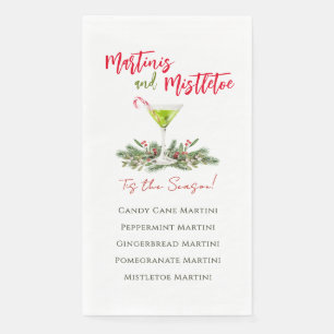 Festliche Martinis und Mistelzweig Feiertagsgeträn Serviette