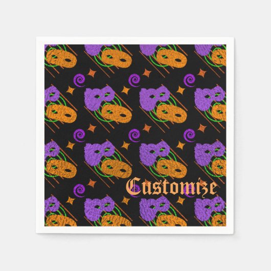 Festliche Masquerade Masken Napkins Serviette (Vorderseite)