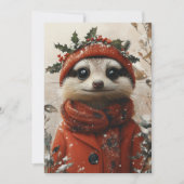 Festliche Meerkat im Winter Wunderland Einladung (Vorderseite)