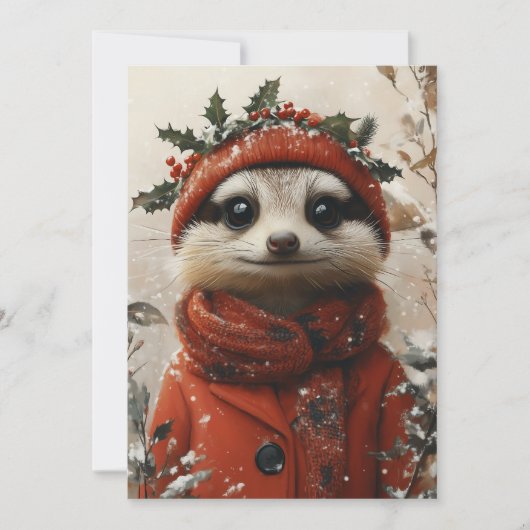 Festliche Meerkat im Winter Wunderland Einladung (Vorderseite)