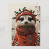 Festliche Meerkat im Winter Wunderland Einladung (Vorne/Hinten)