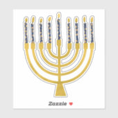 Festliche Menorah Hanukkah Celestial Candles Elega Aufkleber (Blatt)