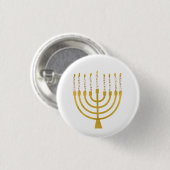 Festliche Menorah Hanukkah Celestial Candles Elega Button (Vorne & Hinten)