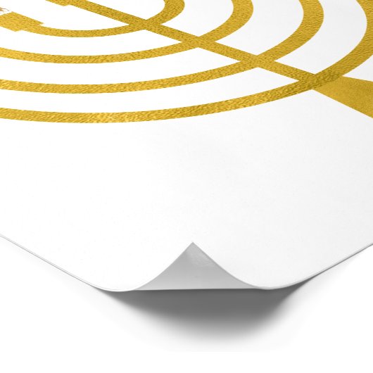 Festliche Menorah Hanukkah Celestial Kerzen Zeichn Poster (Ecke)