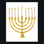 Festliche Menorah Hanukkah Celestial Kerzen Zeichn Poster<br><div class="desc">Imitate Goldfolie menorah Kerzen für Ihre Hanukka Feier. Whimsical menorah Illustration mit weißen Sternen bedeckte Himmelskerzen auf einem Imitat Gold menorah Kerzenständer. Menorah Sterne Hanukkah illustrierte Design Geschenke und Papierprodukte.</div>