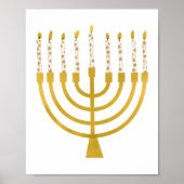 Festliche Menorah Hanukkah Celestial Kerzen Zeichn Poster (Vorne)