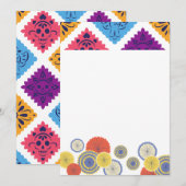 Festliche mexikanische Papierlüfterkarte Einladung (Vorne/Hinten)