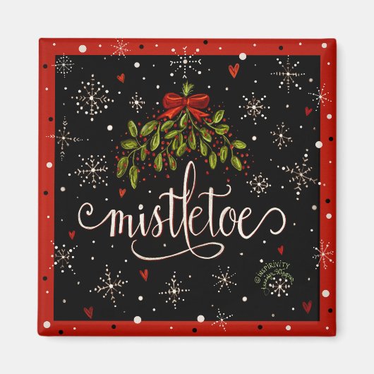 Festliche Mistletoweihnachtsstimmung Magnet (Vorne)
