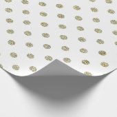 Festliche, moderne Glitzer-Polka-Punkte aus Weiß u Geschenkpapier (Ecke)