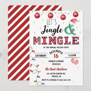 Festliche moderne Jingle & Mingle Weihnachtsfeier Einladung