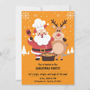 Festliche Moderne Niedliche Weihnachtseinladung Einladung