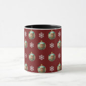 Festliche, moderne Winterschneeflocken Niedlich Tasse (Zentrum)