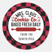 festliche Mrs. Cookie Firma fügen Namen hinzu Runder Aufkleber (Vorderseite)