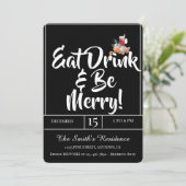 Festliche Niedliche Drinks Party essen Drink & Sei Einladung (Stehend Vorderseite)