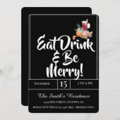 Festliche Niedliche Drinks Party essen Drink & Sei Einladung (Vorne/Hinten)