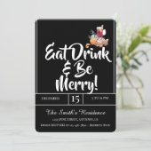 Festliche Niedliche Drinks Party essen Drink & Sei Einladung (Stehend Vorderseite)