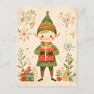 Festliche niedliche Gnome Weihnachtsgrüße Postkarte