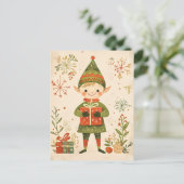 Festliche niedliche Gnome Weihnachtsgrüße Postkarte (Stehend Vorderseite)
