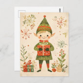 Festliche niedliche Gnome Weihnachtsgrüße Postkarte (Vorne/Hinten)