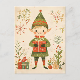 Festliche niedliche Gnome Weihnachtsgrüße Postkarte