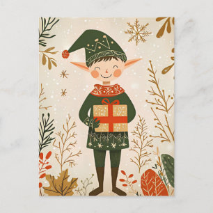 Festliche niedliche Gnome Weihnachtsgrüße Postkarte