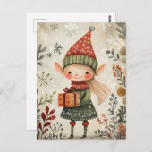 Festliche niedliche Gnome Weihnachtsgrüße Postkarte (Vorne/Hinten)