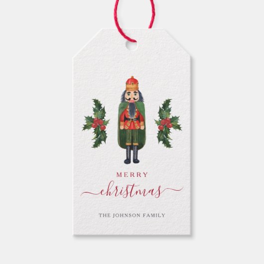 Festliche Niedliche Nutcracker Frohe Weihnachten Geschenkanhänger (Vorderseite)