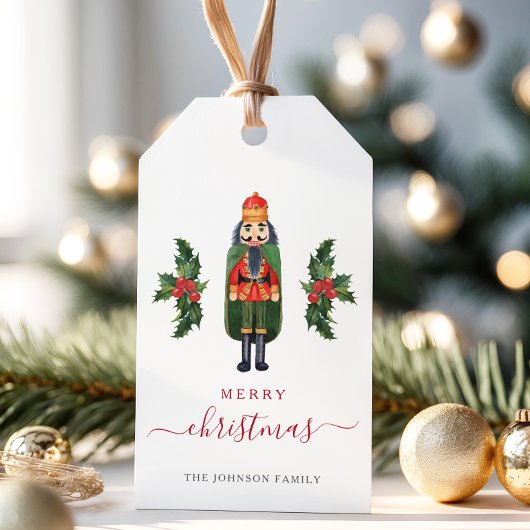 Festliche Niedliche Nutcracker Frohe Weihnachten Geschenkanhänger