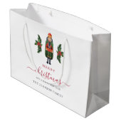 Festliche Niedliche Nutcracker Weihnachten Große Geschenktüte (Rückseite Schrägansicht)