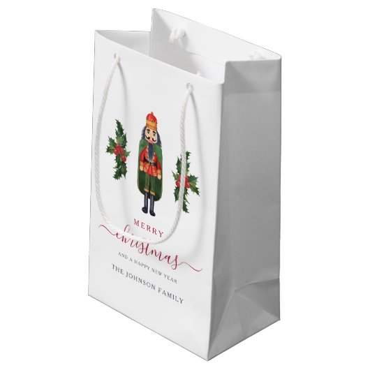 Festliche Niedliche Nutcracker Weihnachten Kleine Geschenktüte (Rückseite Schrägansicht)