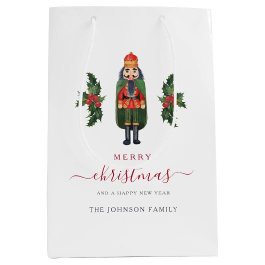 Festliche Niedliche Nutcracker Weihnachten Mittlere Geschenktüte (Vorderseite)