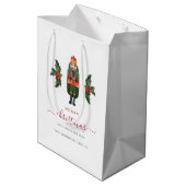 Festliche Niedliche Nutcracker Weihnachten Mittlere Geschenktüte (Rückseite Schrägansicht)