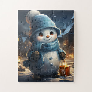 Festliche Niedliche Winterweihnachtsferien Snowman Puzzle