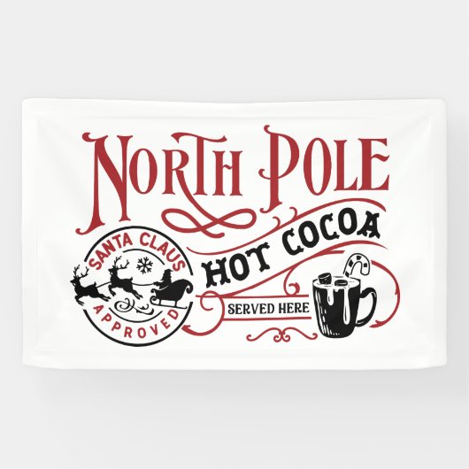 Festliche Nordpol Hot Kakao-Bar Banner (Horizontal)