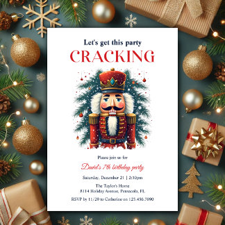 Festliche Nutcracker Cracking Geburtstagsparty Einladung