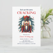 Festliche Nutcracker Cracking Geburtstagsparty Einladung (Stehend Vorderseite)